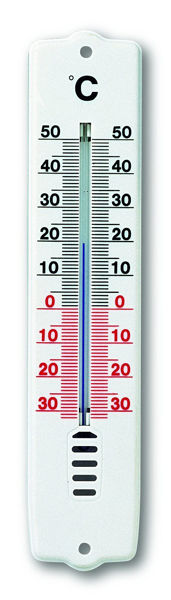 Снимка на Термометър за външна и вътрешна температура, бял 44х9х207 мм
