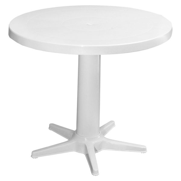 Пластмасова бяла кръгла маса