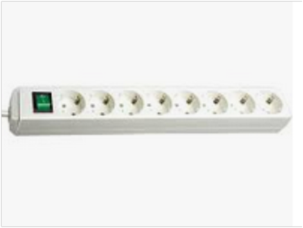 Снимка на Разклонител Eco-line бял 8 контакта 2 м 3G1.5 кабел