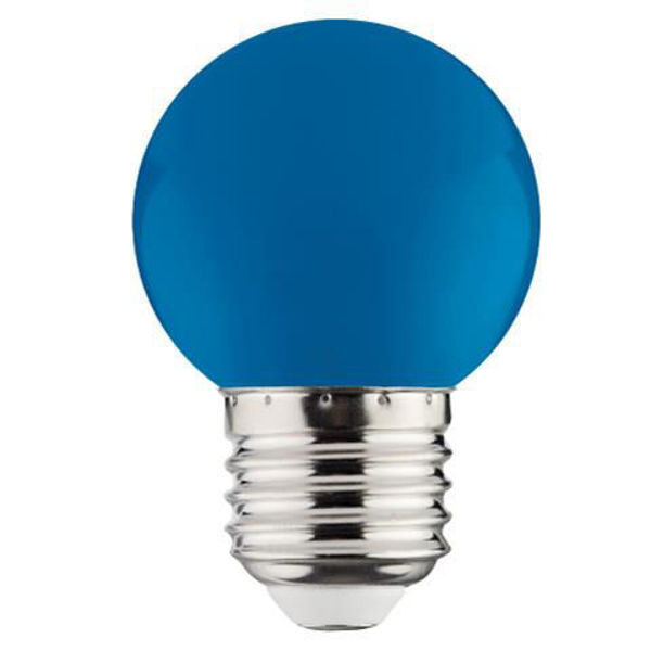 Снимка на Крушка LED 001-017-0001 1W E27 синя 12Lm малък балон