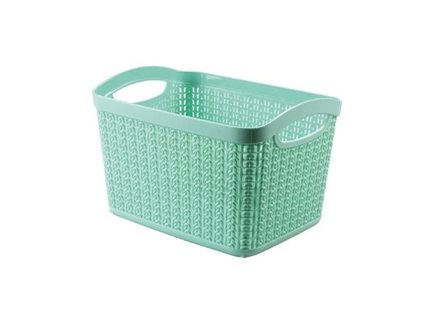Снимка на Кош PVC с плетен дизайн - 26 X 20 X 17 см -  6,6 L - M-083