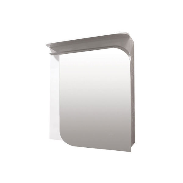 Горният шкаф с огледало Никол е изчистен и красив PVC водоустойчив шкаф, с голямо огледало и вградено LED осветление за повече удобство.