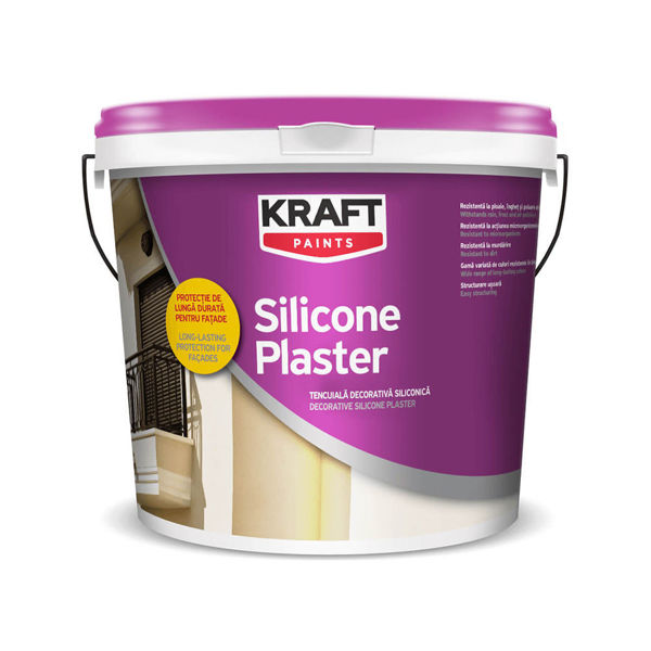 Снимка на Мазилка силиконова SILICON PLASTER K15 - Бяла - 25kg - Kraft - SILICON25K15ALB