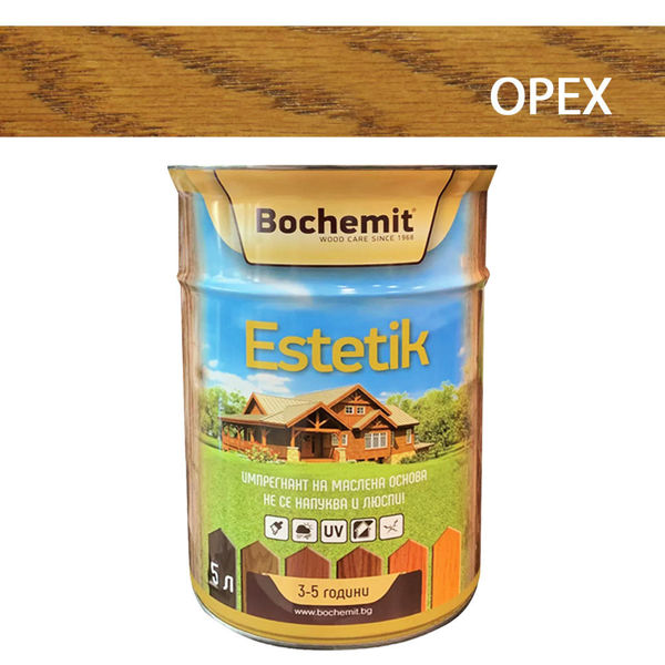 Снимка на Импрегнант за дърво маслена основа BOCHEMIT ESTETIK 5л орех