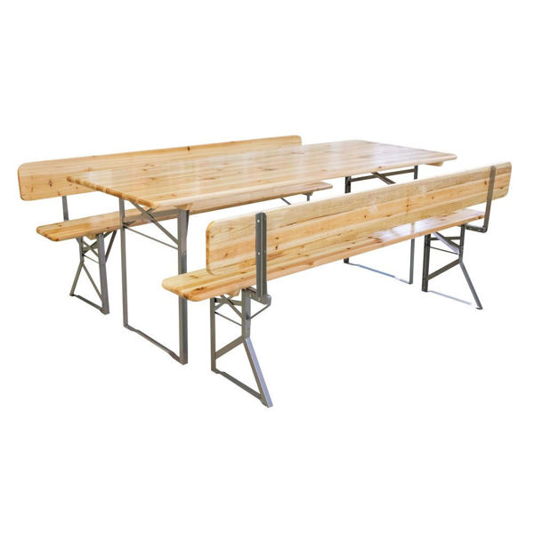 Комплект градинска маса и пейки с облегалки