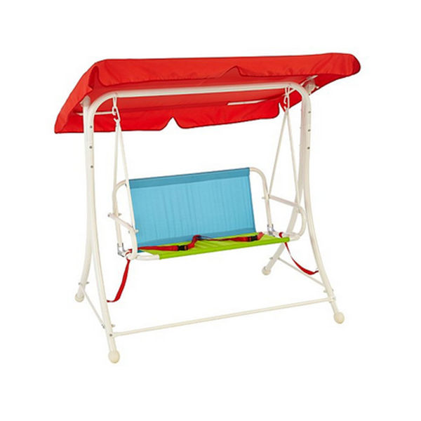Детска градинска люлка червено и синьо