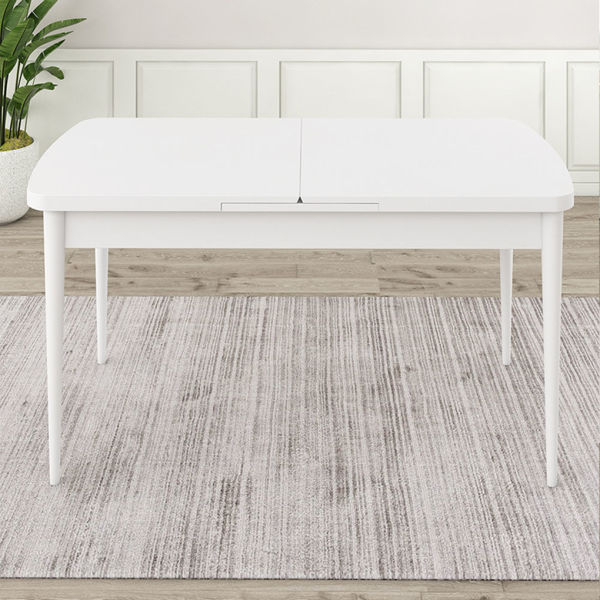 Бяла разтегателна маса 70х114 cm