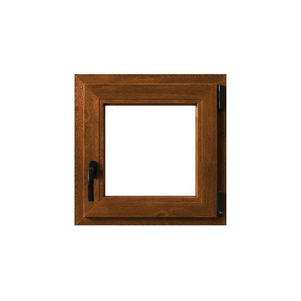 PVC прозорец за баня 50х50 см цвят орех