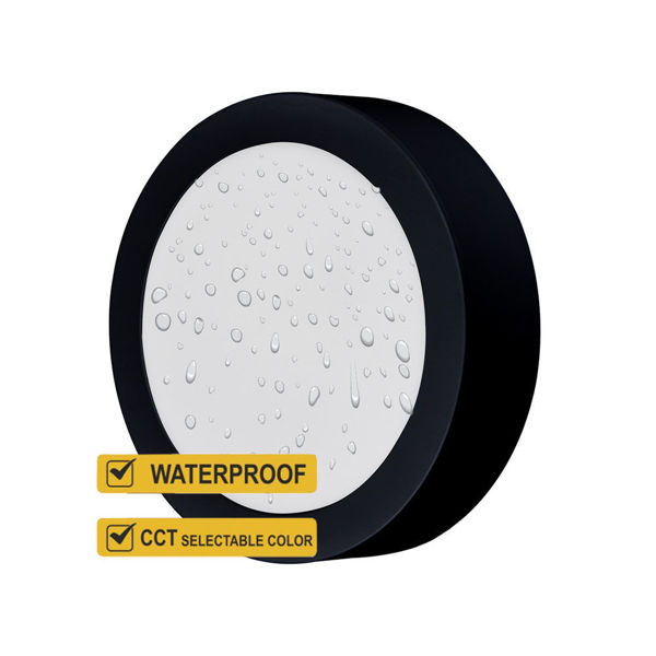 LED Луна CARO N за скрит и открит монтаж, Цвят: черен, Размер: Ф145мм